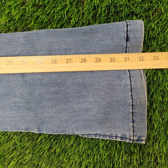 Vintage Y2K Flared Jeans Womens 3/4 28x32 Blue - Picture 16 of 16
